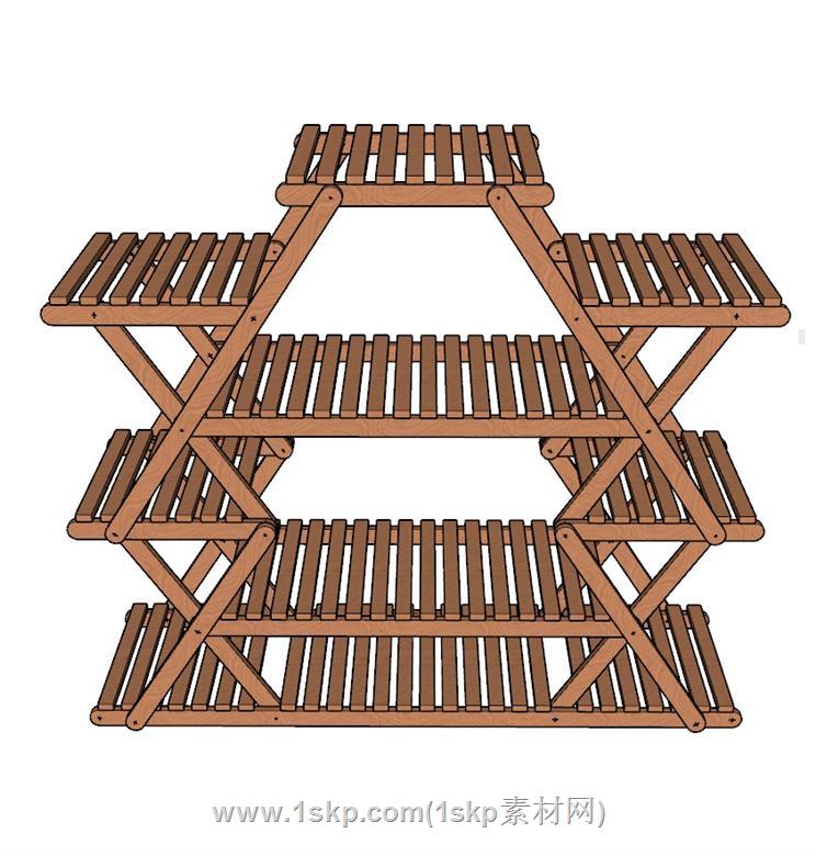 花盆架植物架SU模型 1