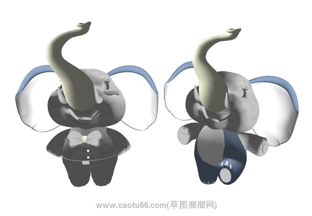 手办大象SU模型 1