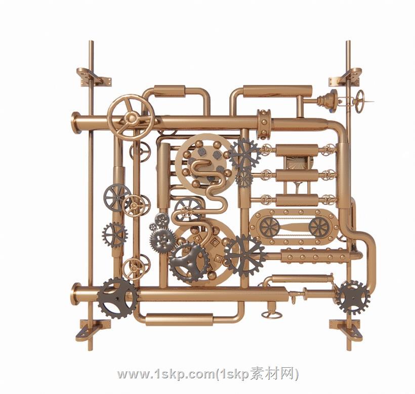 工业齿轮装饰SU模型 1