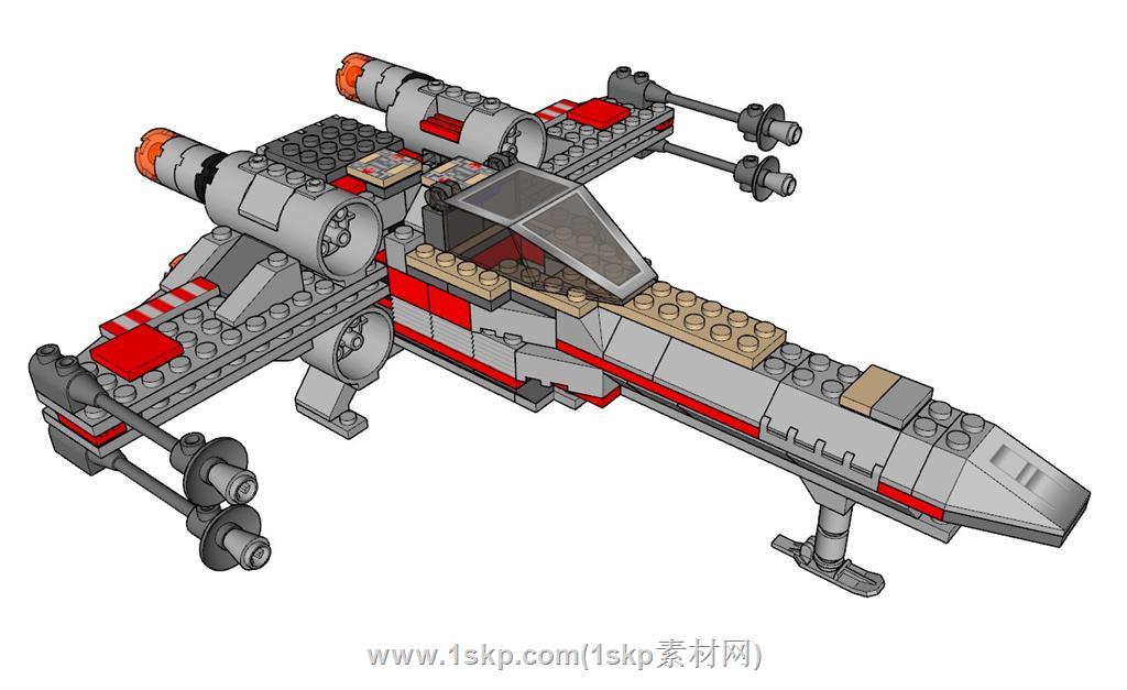 积木飞船SU模型 1