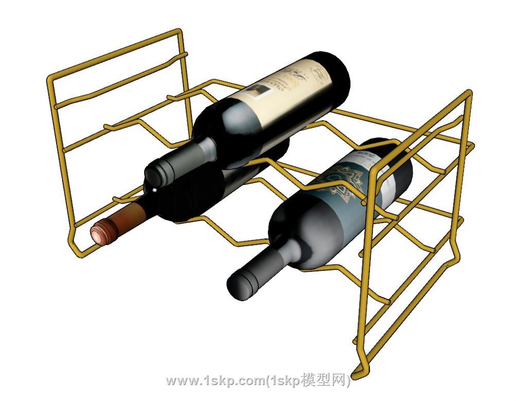 红酒酒架SU模型 1