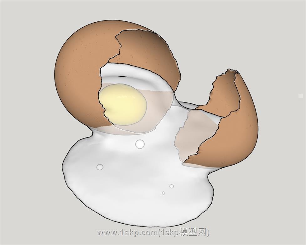 鸡蛋蛋黄SU模型 1