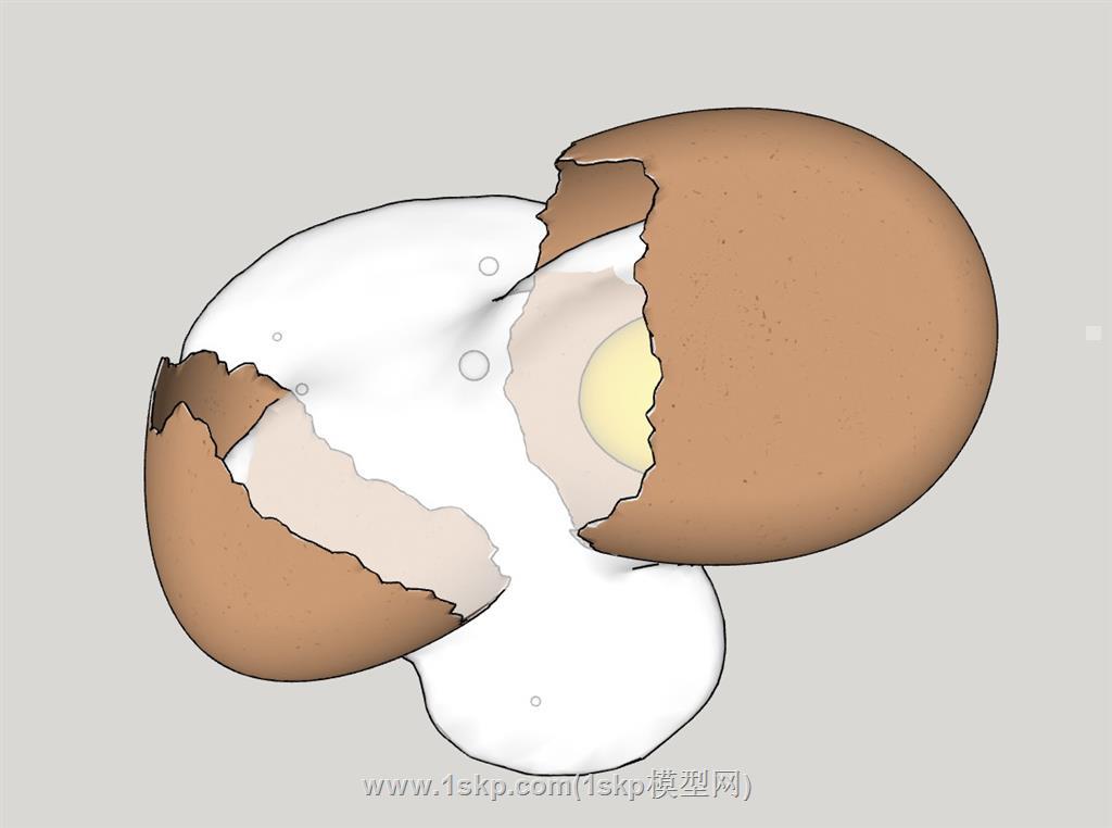 鸡蛋蛋黄SU模型 3
