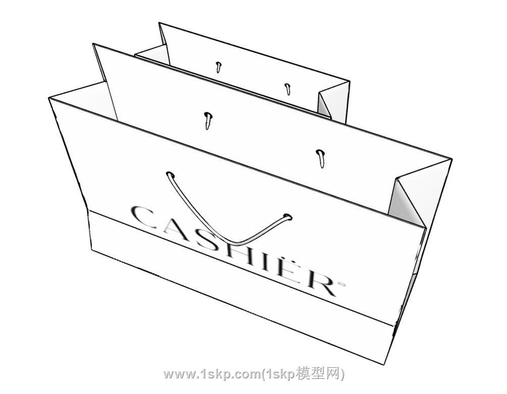 衣服购物袋SU模型 3