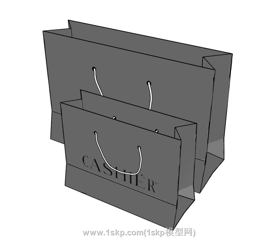 衣服购物袋SU模型 2