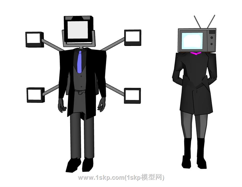 电视人造型SU模型 1