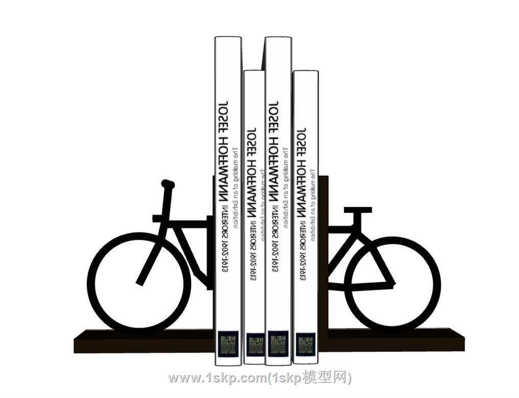 自行车书本装饰品SU模型