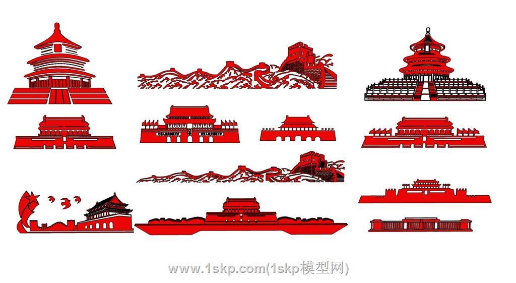 天安门长城故宫SU模型 2