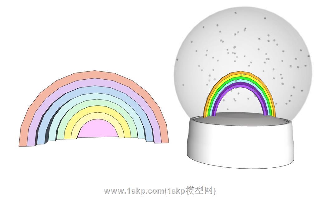 彩虹摆件SU模型 1