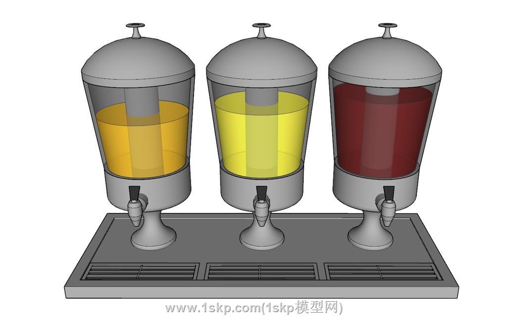 水果茶冷水桶SU模型 2