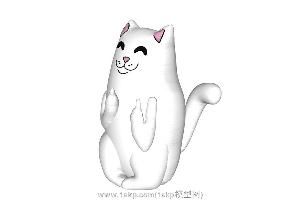 招财猫摆件SU模型 2