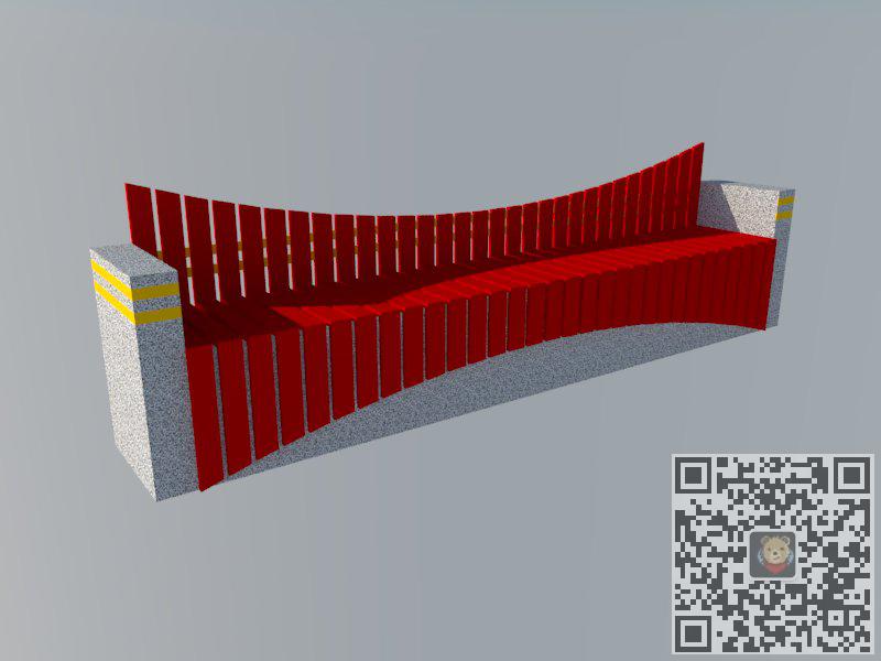 户外长凳座椅户外座椅SU模型 1