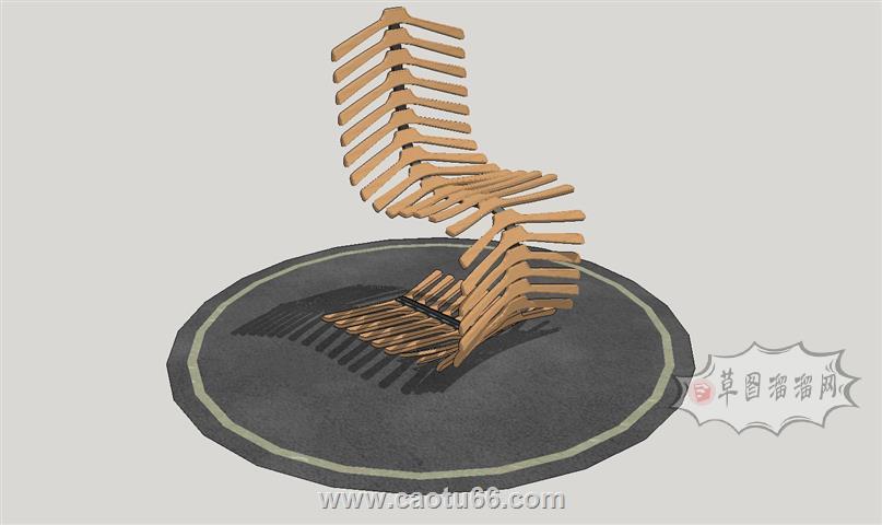 创意鱼骨椅子SU模型