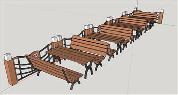 公园长椅  坐凳  护栏