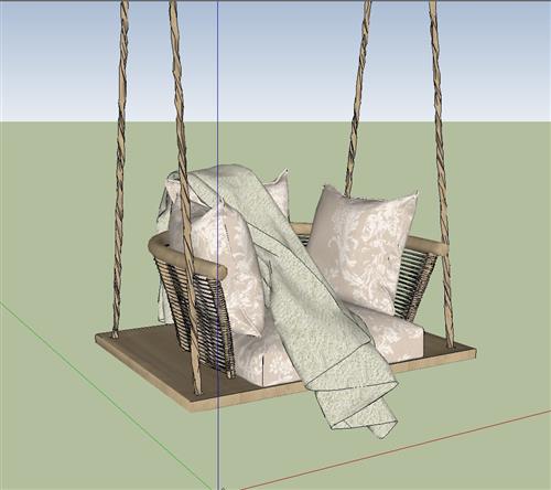 麻绳吊椅椅子SU模型 1