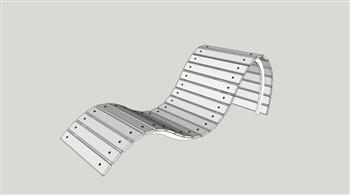竹简躺椅椅子SU模型