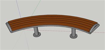 弧形户外长椅SU模型 免费sketchup模型下载