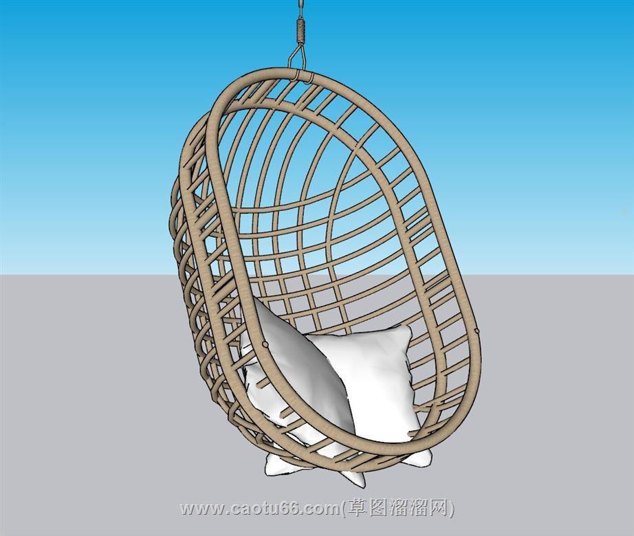 藤制吊椅SU模型 1
