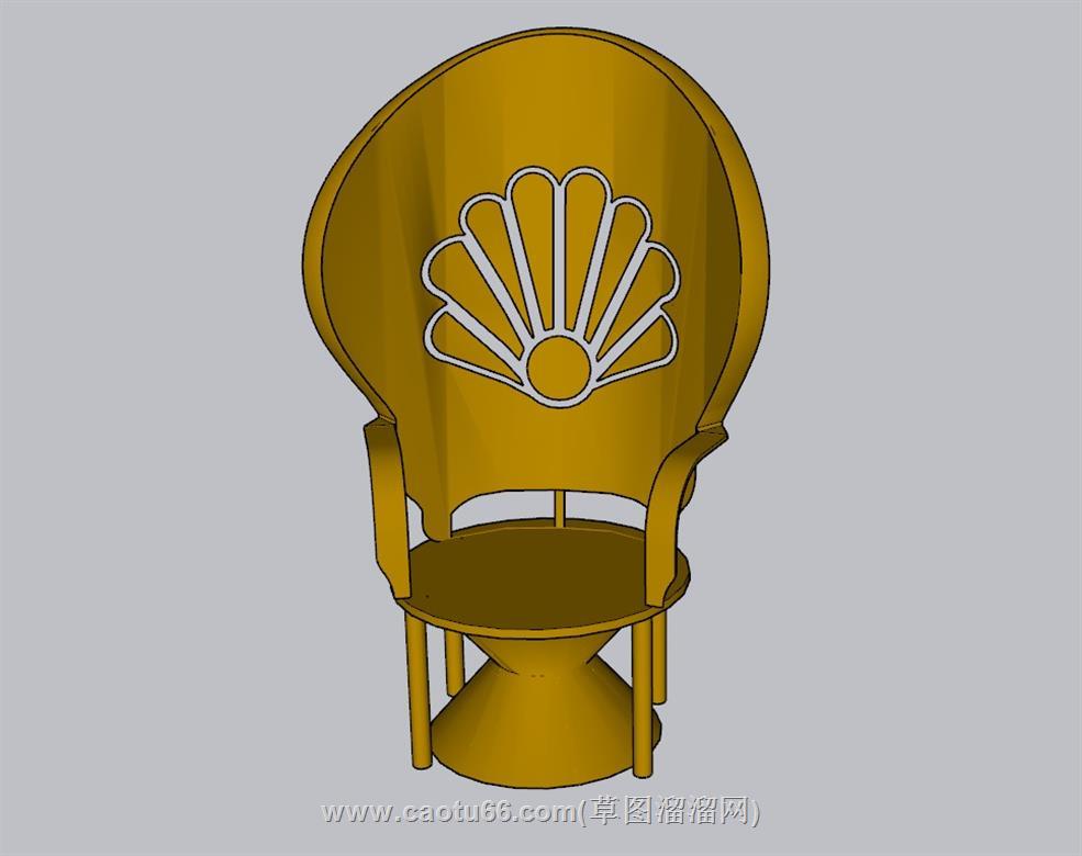 孔雀椅椅子SU模型 1