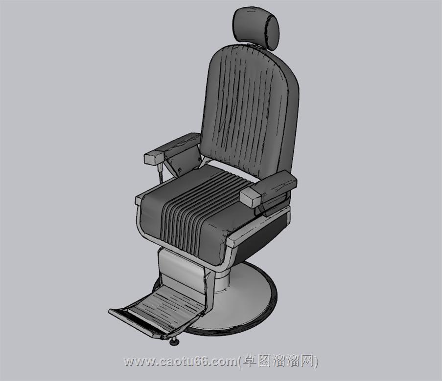 理发椅发廊椅SU模型 1