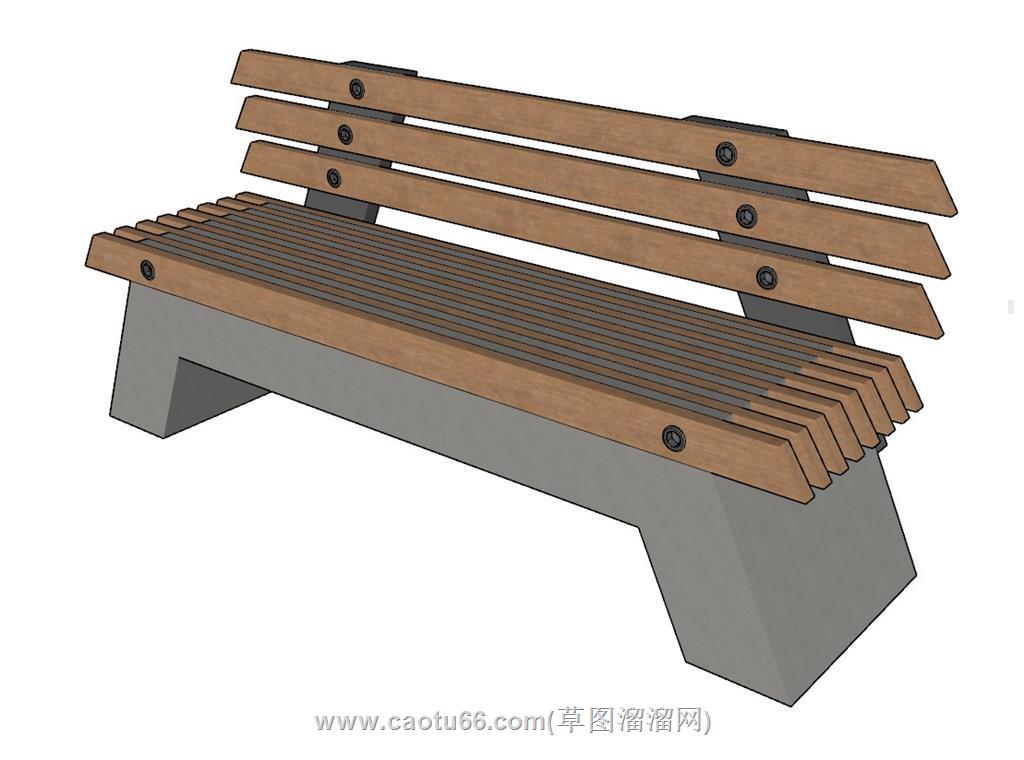 户外长椅长凳SU模型 1