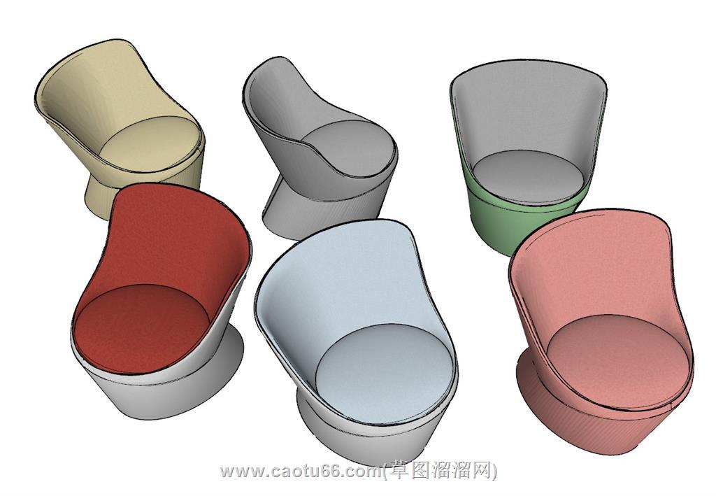 凳子椅子SU模型 3