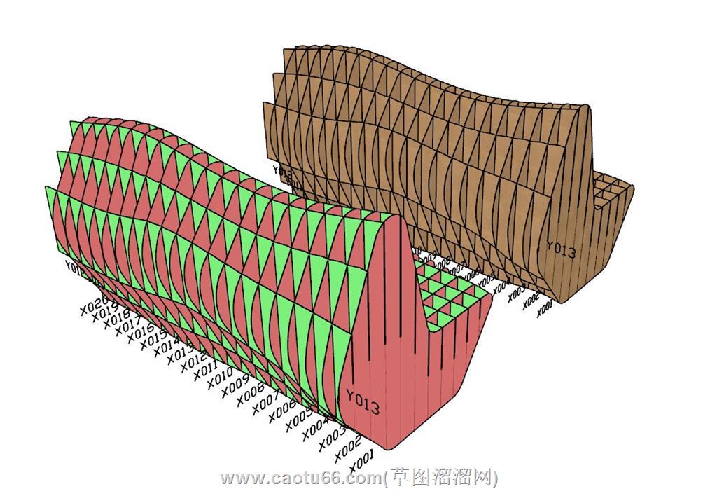 长凳长椅SU模型 2