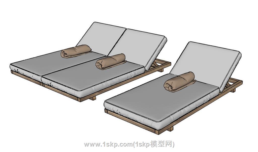 太阳椅躺椅SU模型 1