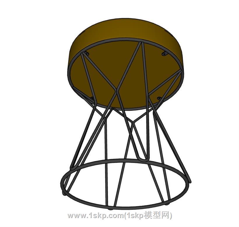 铁制圆凳凳子SU模型 3