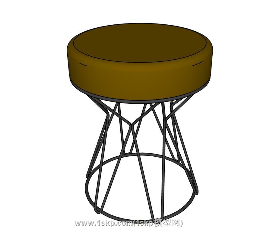 铁制圆凳凳子SU模型 2