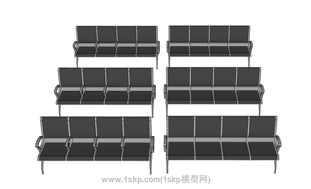 医院椅排椅SU模型