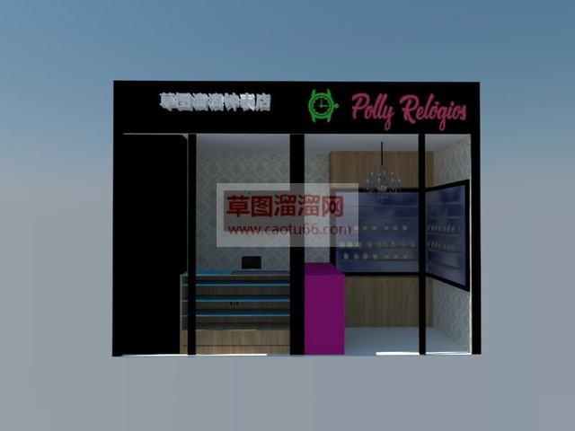 钟表店门面店面SU模型 1