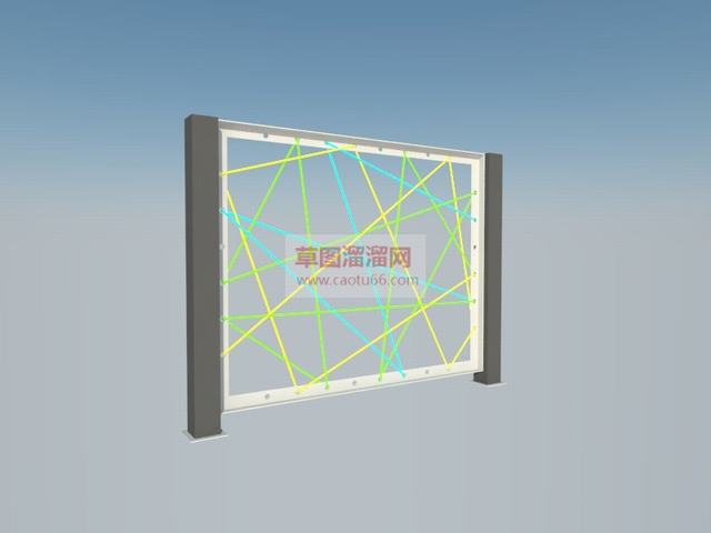 玻璃栏杆护栏栏杆SU模型 1