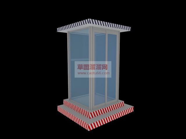 岗亭门卫亭站岗亭SU模型