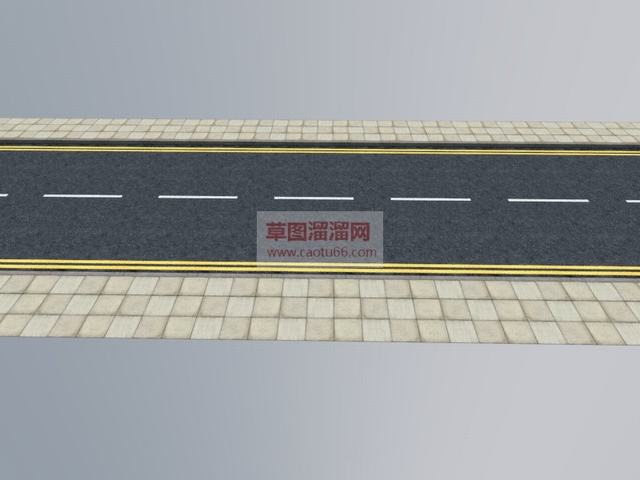 街边道路马路公路SU模型 1