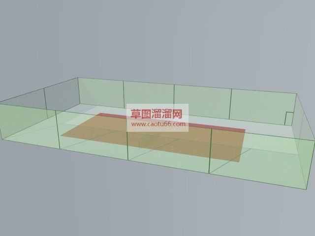 网球场比赛场地球场SU模型 1