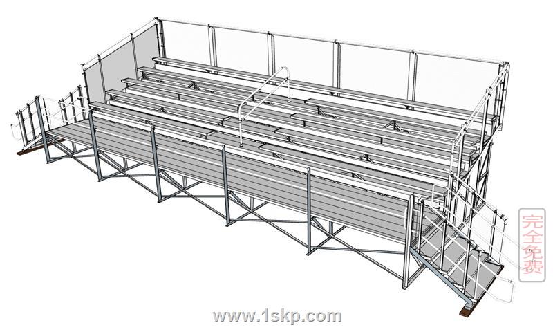 高架看台钢架结构钢架设施SU模型 1