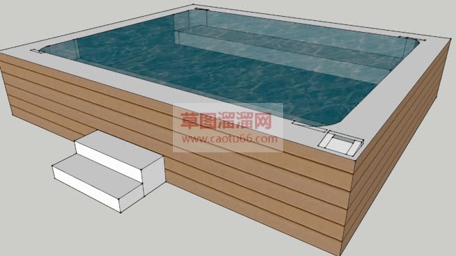 正方形木制洗SU模型 1