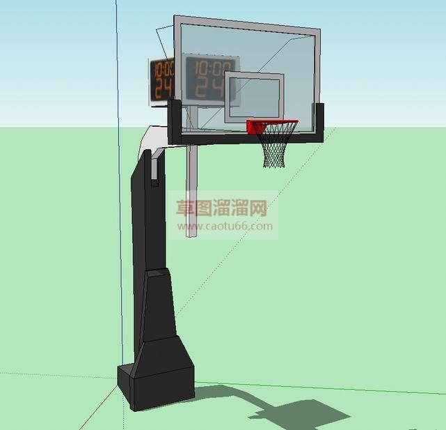 玻璃钢篮球架SU模型 1