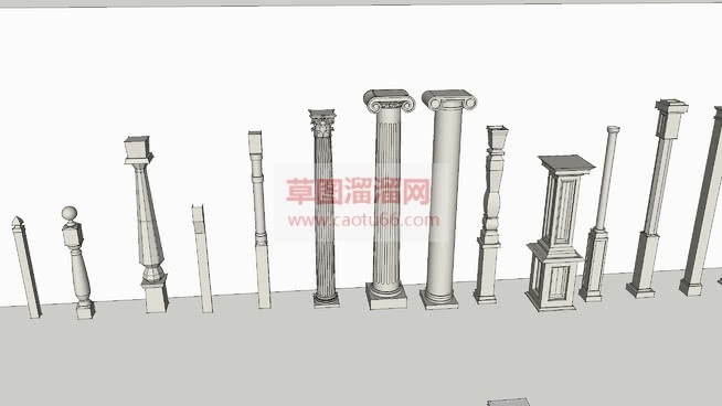 罗马柱免费SU模型 1