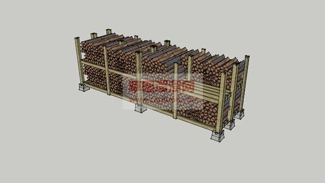 柴火木头堆SU模型 1