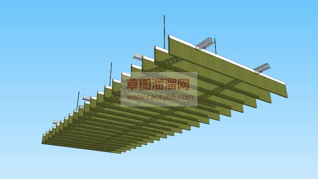 隔音板吊顶架SU模型 1