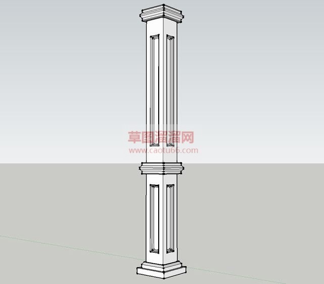 转角罗马柱SU模型 1