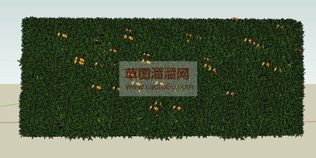 绿色绿植墙的SU模型 1