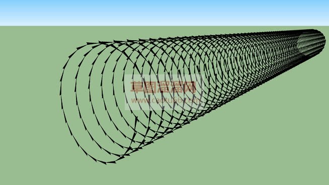 铁丝网护栏圆SU模型 1