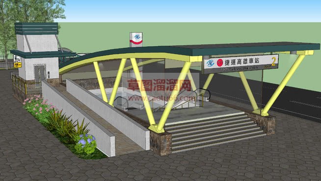 地铁站入口SU模型 1