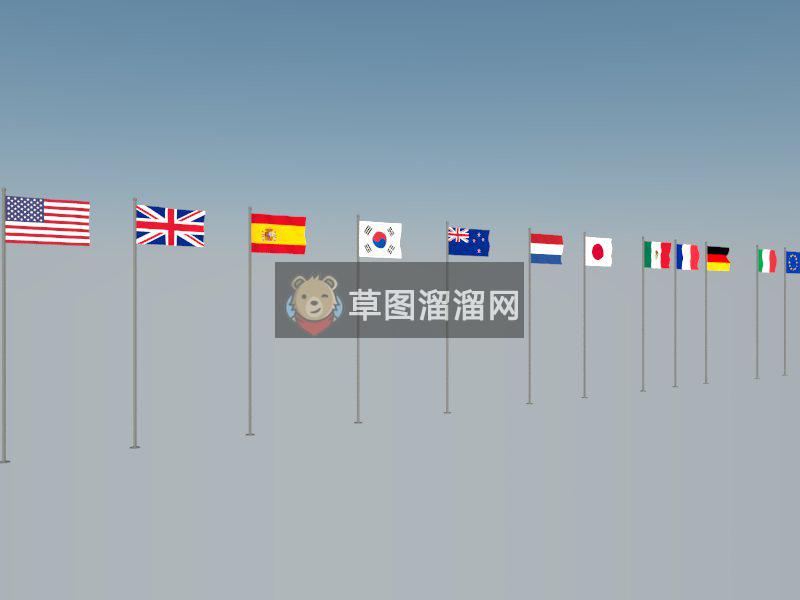 各国国旗SU模型 1