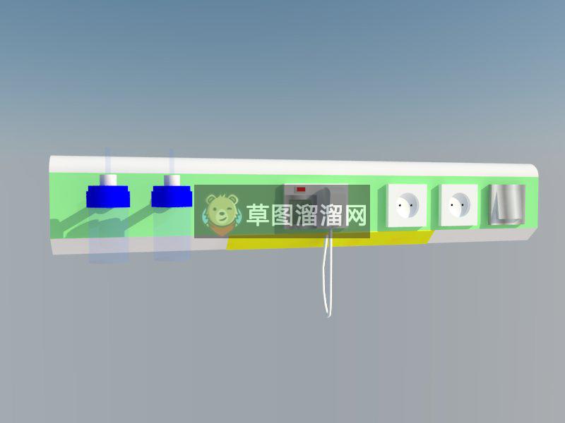 医院病房床头辅助器材SU模型 1