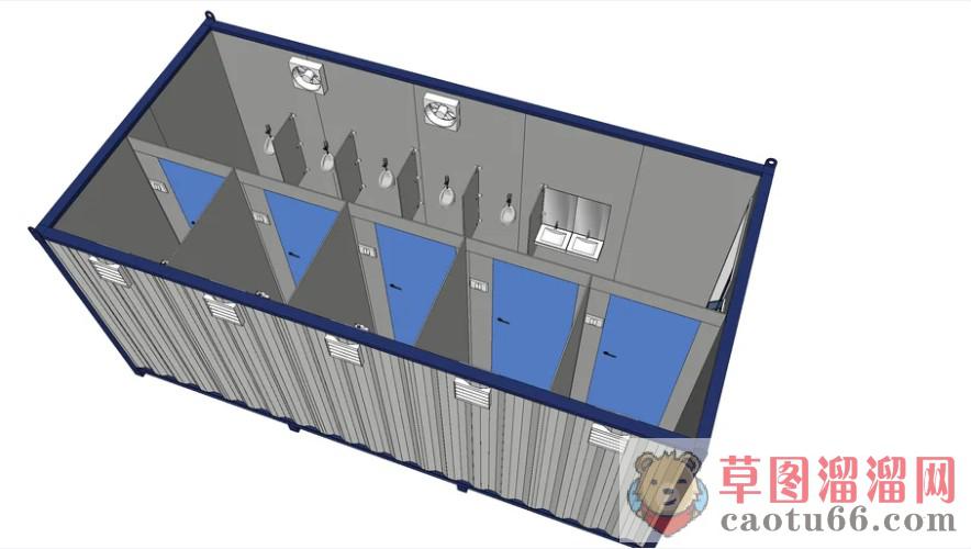 集装箱厕所SU模型 1