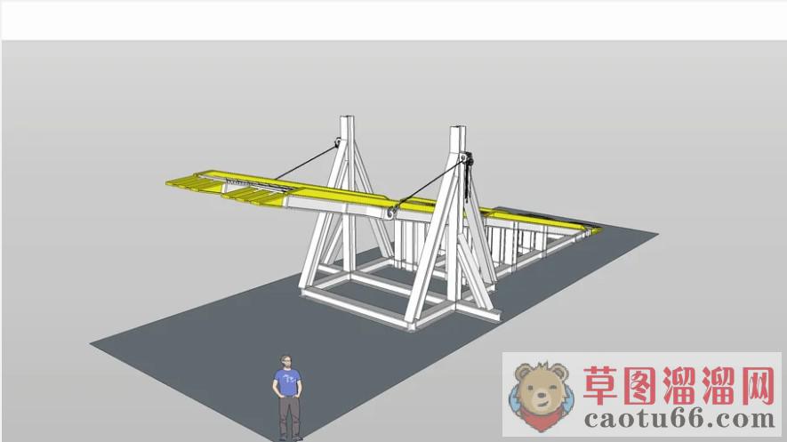 匝道桥斜桥SU模型 1